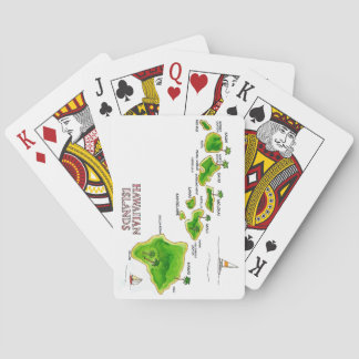 Hawaiian Islands Hand-drawn Postcard Playing Cards