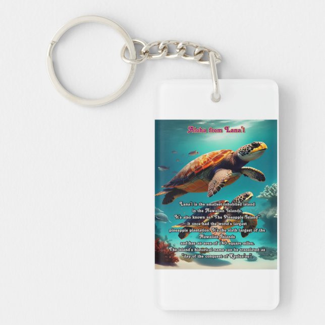 Hawaiian islands Lanai Aloha  Key Ring (Front)
