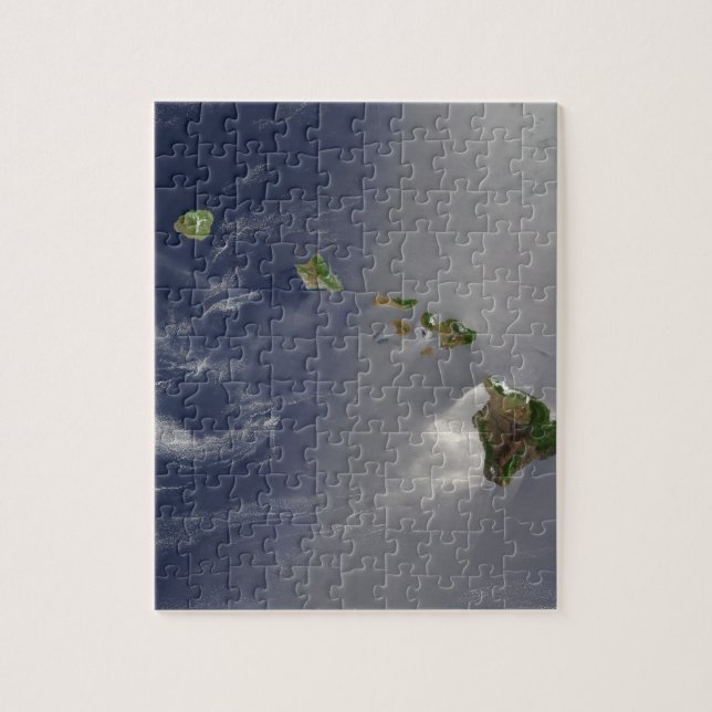 Hawaiian Islands Satellite View Jigsaw Puzzle (Vertical)