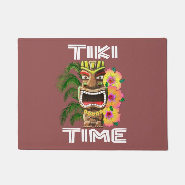 Hawaiian Islands Tiki Statue Doormat (Front)