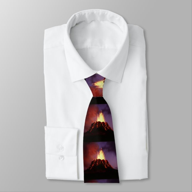 Hawaiian Islands Volcano Tie (Tied)