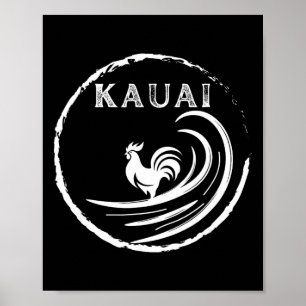 Hawaiian Kauai Rooster, Chicken, Trutle And Coffee Poster