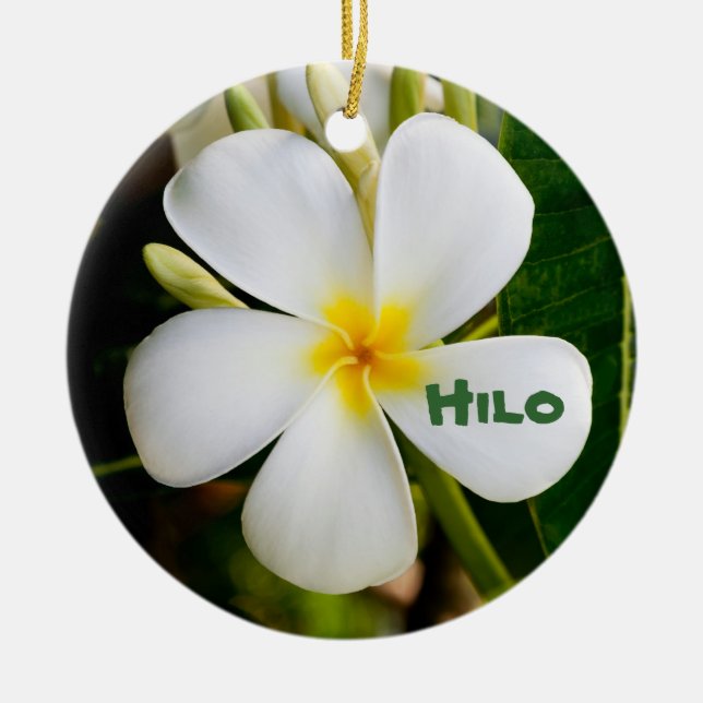 Hawaiian Keepsake Ceramic Tree Decoration (Front)