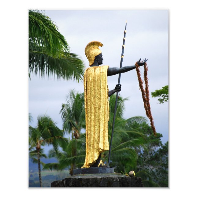 Hawaiian King Kamehameha Statue, Side View Photo Print (Front)