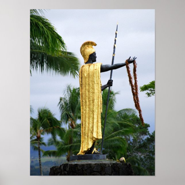 Hawaiian King Kamehameha Statue, Side View Poster (Front)