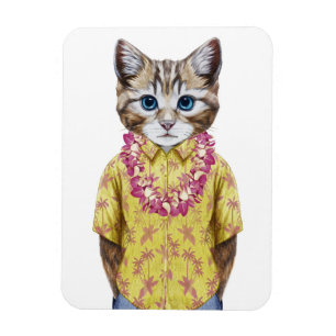 Hawaiian Kitty Cat Magnet