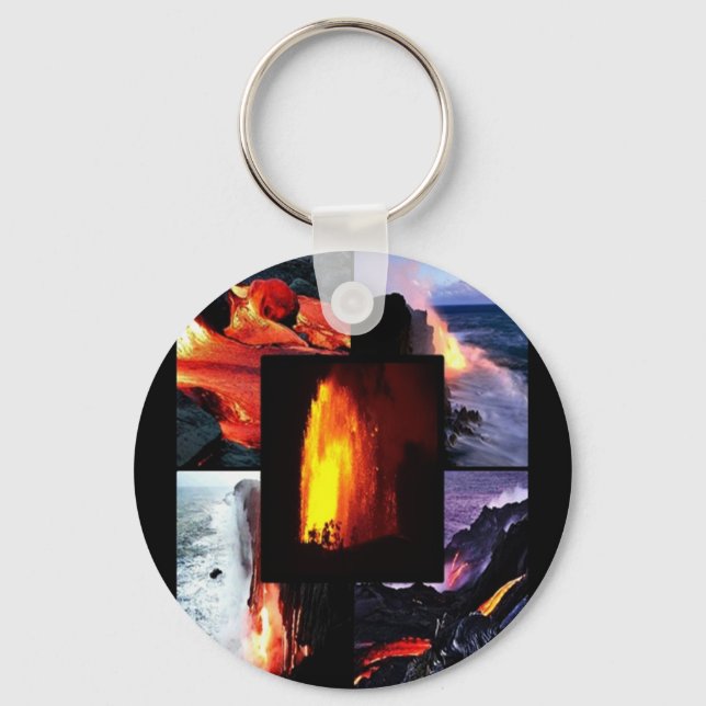 Hawaiian Lava volcano Key Ring (Front)