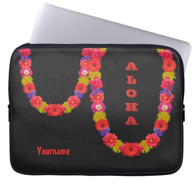 Hawaiian Lei custom laptop sleeves (Front)