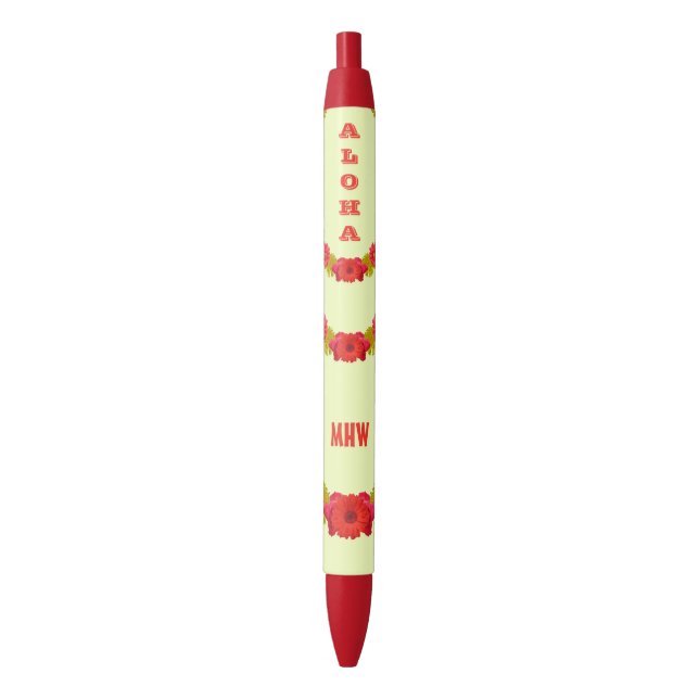 Hawaiian Lei custom monogram pen (Front Vertical)