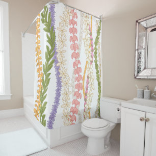 Hawaiian Lei flower shower curtain 