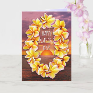 Hawaiian Lei with customisable text Mother's Day Card