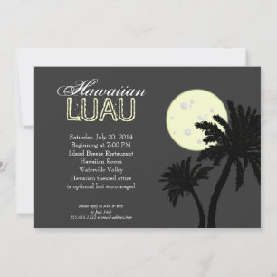 Hawaiian Luau at Night Invitations