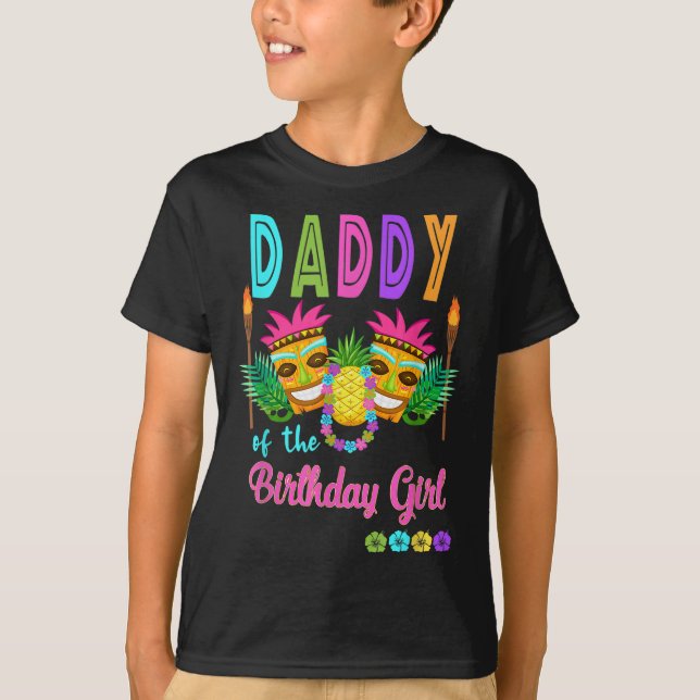 Hawaiian Luau Birthday Party Matching Tiki Outfit  T-Shirt (Front)