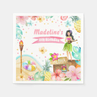 Hawaiian Luau Birthday Tropical Pool Party Pastel