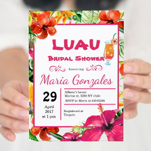 Hawaiian Luau Bridal Shower Invitation