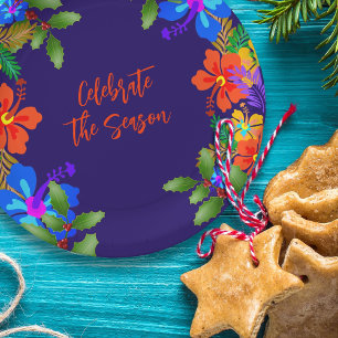 Hawaiian Luau Holiday Celebration Paper Plate