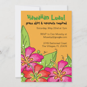 Hawaiian Luau! Invitations