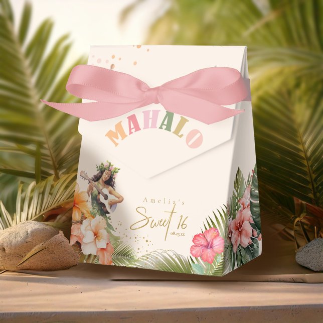 Hawaiian Luau Sweet 16 Mahalo ID1092 Favour Box (Creator Uploaded)