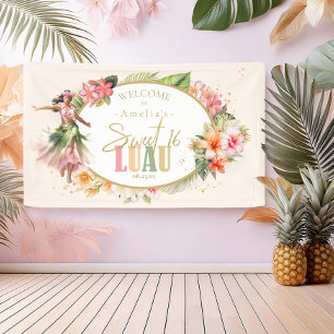 Hawaiian Luau Sweet Sixteen Hula Welcome ID1092 Banner
