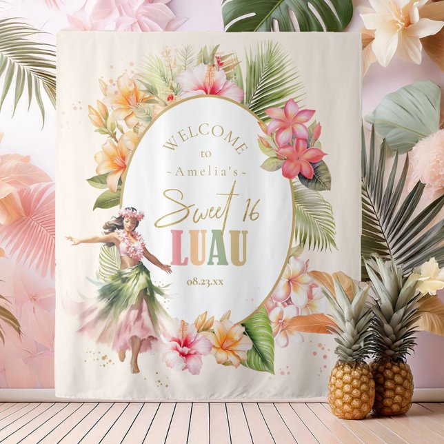 Hawaiian Luau Sweet Sixteen Hula Welcome ID1092 Tapestry (Creator Uploaded)