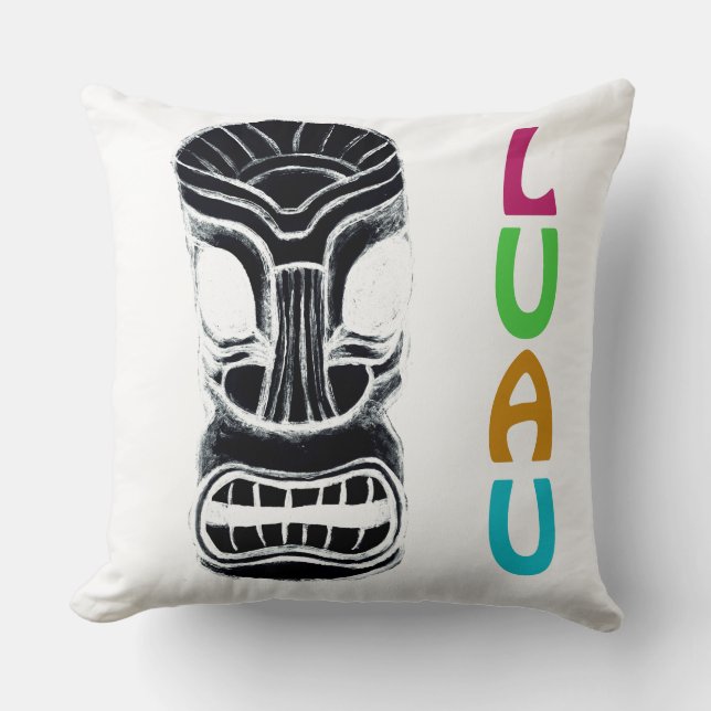 Hawaiian Luau Tiki Party Mask Cushion (Front)