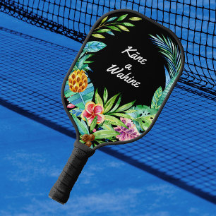 Hawaiian Luau Tropical Wedding Newlyweds Pickleball Paddle
