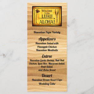 Hawaiian Luau Wedding Flat Menu