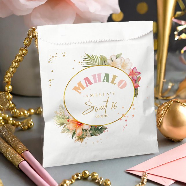 Hawaiian Mahalo Sweet Sixteen Floral  ID1092 Favour Bags (Creator Uploaded)