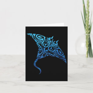Hawaiian Manta Ray Tribal Polynesian Tattoo Pacifi Card