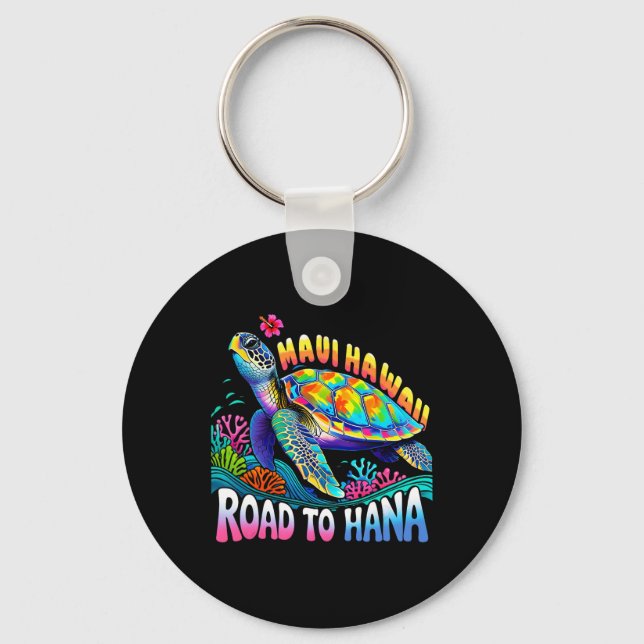 Hawaiian Maui Hawaii Turtle Vacation Group Trip Oc Key Ring (Front)