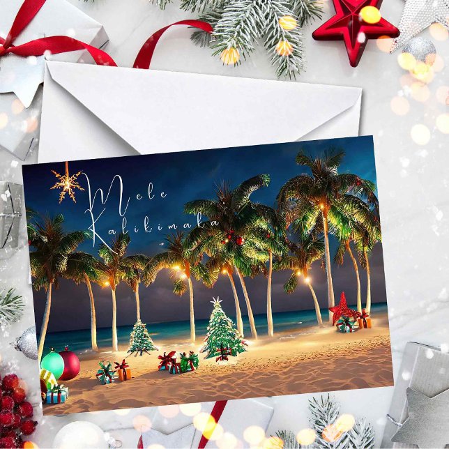 Hawaiian Mele Kalikimaka Beach Card (Creator Uploaded)