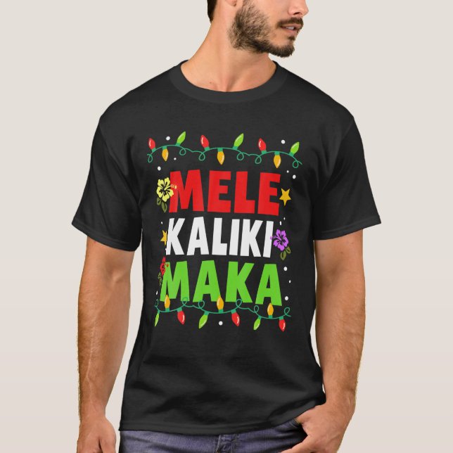 Hawaiian Mele Kalikimaka Christmas Matching Family T-Shirt (Front)