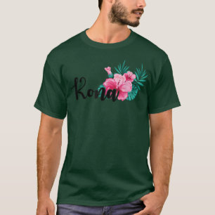 Hawaiian  Men Women Kona Hawaii Hibiscus Flower  T-Shirt