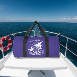 Hawaiian Mermaid Princess of the Sea Blue Duffle Bag