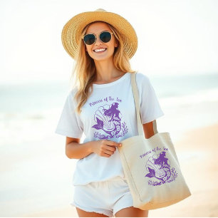 Hawaiian Mermaid-Princess of the Sea-Fisherman- Large Tote Bag