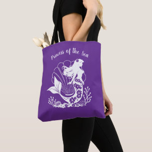 Hawaiian Mermaid-Princess of the Sea-Purple Tote Bag