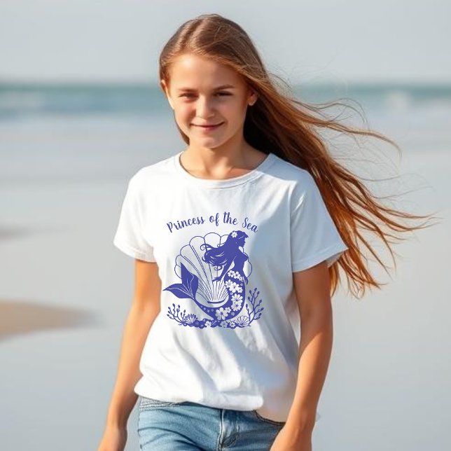 Hawaiian Mermaid-Princess of the Sea T-Shirt (Hawaiian Mermaid Princess of the Sea, Fisherman Fashion, Beach, Summer, kids t shirt)