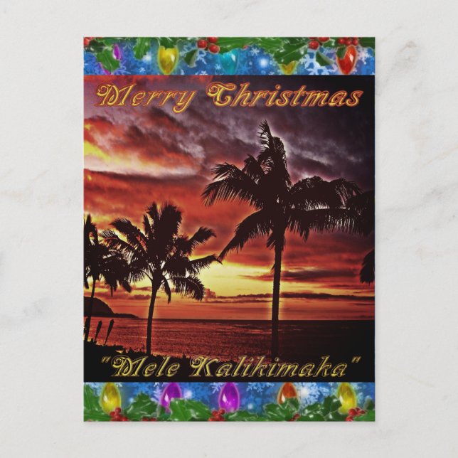 Hawaiian Merry Christmas Postcard (Front)