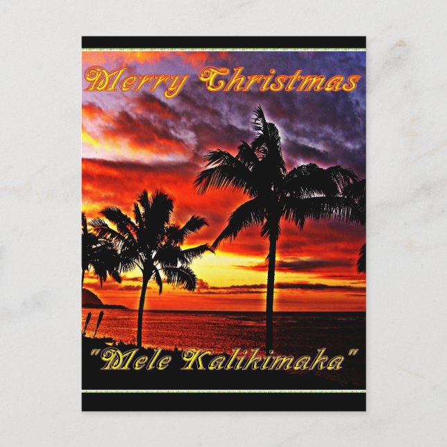 Hawaiian Merry Christmas Postcard (Front)