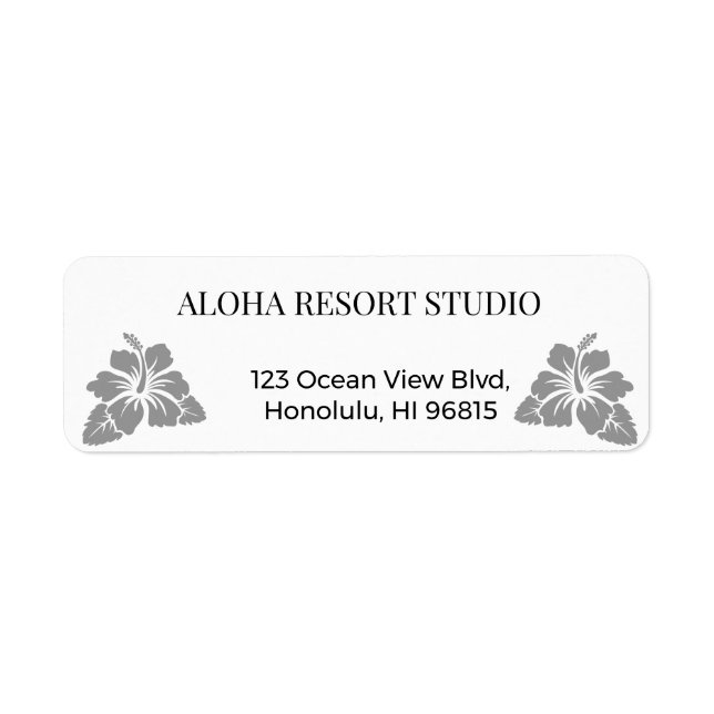 Hawaiian Minimal Hibiscus - Reply Address (Front)