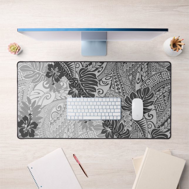Hawaiian Monstera Tapa Fusion  Desk Mat (Office 1)