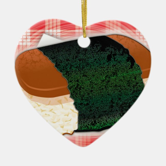 Hawaiian Musubi Ceramic Tree Decoration (Front)