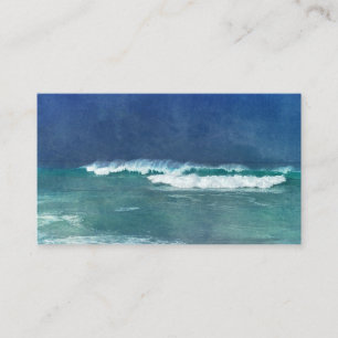 Hawaiian Ocean Hawaii Waves Aqua Teal Blue Surf Business Card