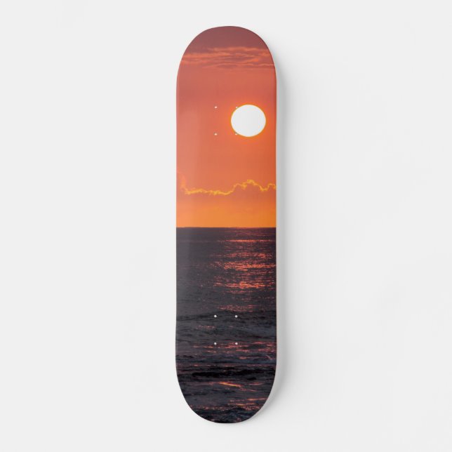 Hawaiian Ocean Sunset - Hawaii Sunsets Skateboard (Front)