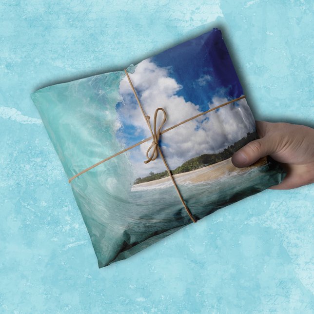 Hawaiian Ocean Wave Beach Aqua Blue  Tissue Paper (Creator Uploaded)