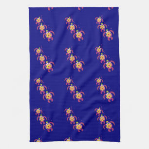 Hawaiian Ohana Honu Sea Turtles Tea Towel