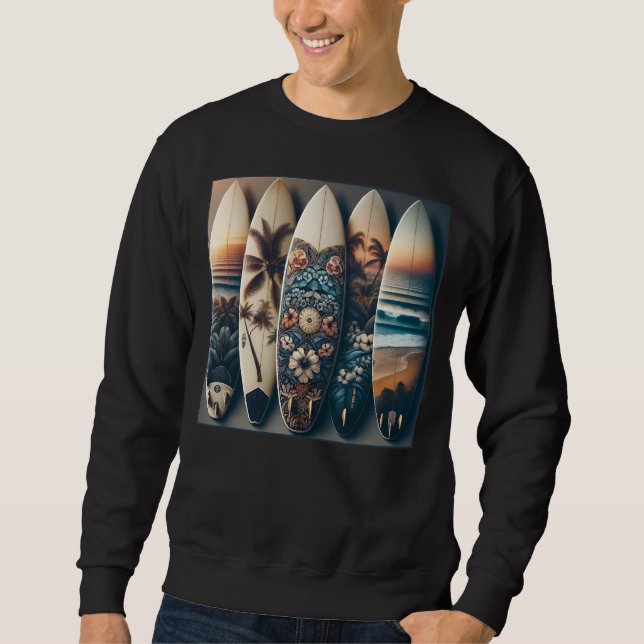 Hawaiian Painted Surfboards Sweatshirt (Front)