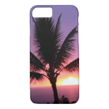 Hawaiian Palm Tree & Colourful Sunset