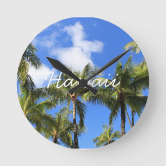Hawaiian palm tree round clock