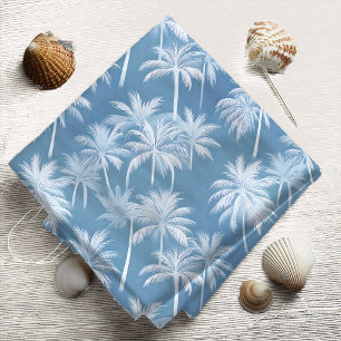 Hawaiian Palm Tree Silhouette Pattern Blue ID1093 Fabric